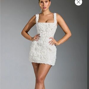 Oh Polly. 
POSY Floral-Appliqué Corset Mini Dress in White/ivory. 
Size 0.